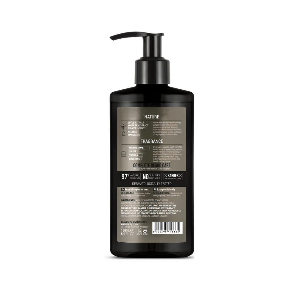 Masveri Shade Skjeggsjampo 150 ml- Tuxedo.no - Nettbutikk - On Demand Barbers Oslo Norway