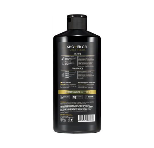 Masveri Dusjsåpe- Spicy Fruits 300 ml- Tuxedo.no - Nettbutikk - On Demand Barbers Oslo Norway