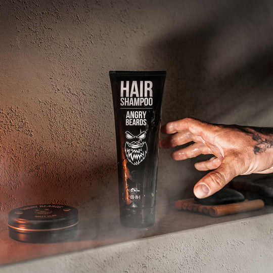 Angry Beards Jack Saloon Hårsjampo 230ml - Tuxedo.no - On Demand Barbers - Nettbutikk Oslo Norway - Barbershop
