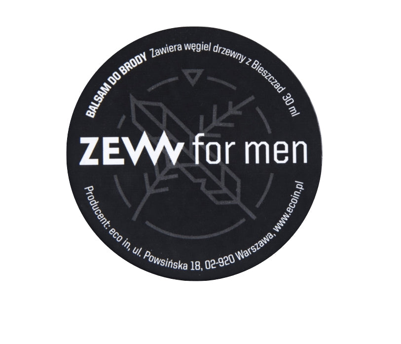 Zew For Men Kullkarbon &amp; Kokosnøtt Skjeggbalm 30ml