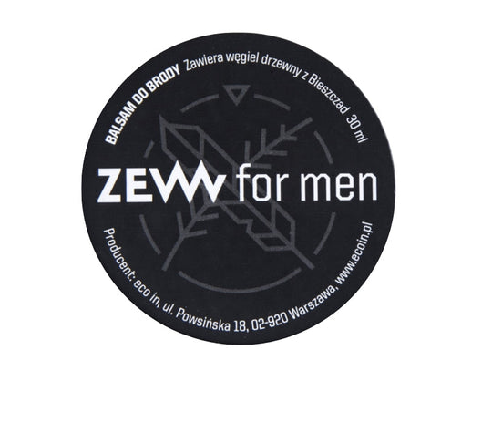 Zew For Men Kullkarbon &amp; Kokosnøtt Skjeggbalm 30ml
