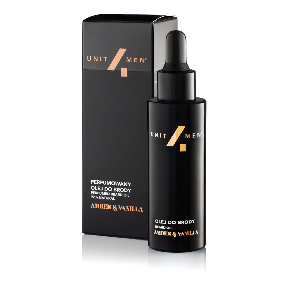 Unit4Men Skjeggolje Rav & Vanilje 30ml- Tuxedo.no - Nettbutikk - On Demand Barbers Oslo Norway