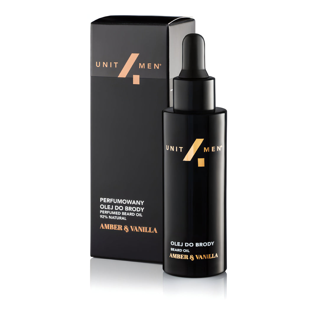Unit4Men Skjeggolje Rav &amp; Vanilje 30ml- Tuxedo.no - Nettbutikk - On Demand Barbers Oslo Norway